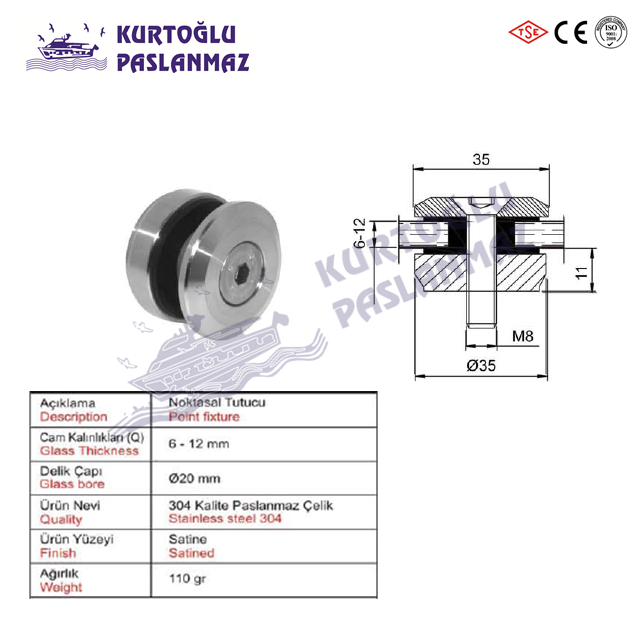 Paslanmaz Cam Tutucu 2